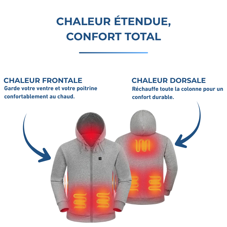 Gilet Chauffant à Capuche Homme Style Classique