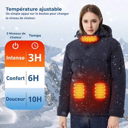 Veste chauffante USB personnalisée avec col montant Manteau d'hiver pour hommes et femmes avec chauffage par batterie Service OEM Logo personnalisé