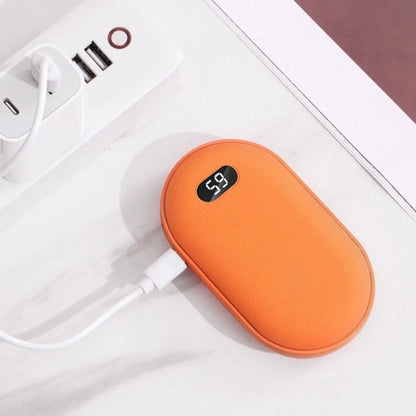 2 In 1 Pebble 10000mAh Hand Warmer Quick Heating USB Rechargeable Mini Pocket Warmer Digital Electric Mobile Power Bank Winter