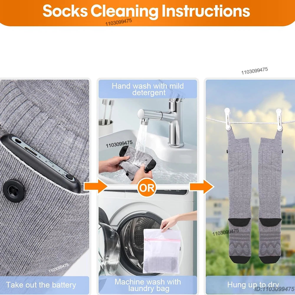 New Heated Socks Rechargeable 6000mah Electric Heated Skiing Socks Snowboarding Outdoor Sports Foot Warmer Winter Thermal Socks