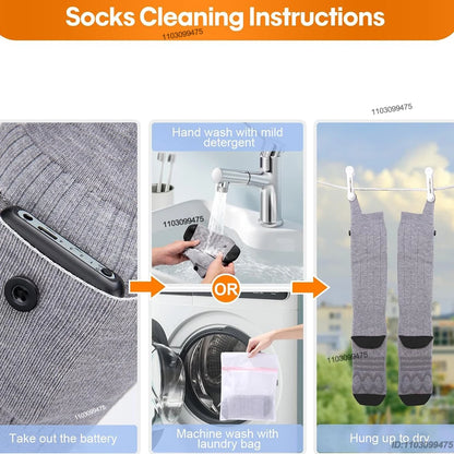 New Heated Socks Rechargeable 6000mah Electric Heated Skiing Socks Snowboarding Outdoor Sports Foot Warmer Winter Thermal Socks