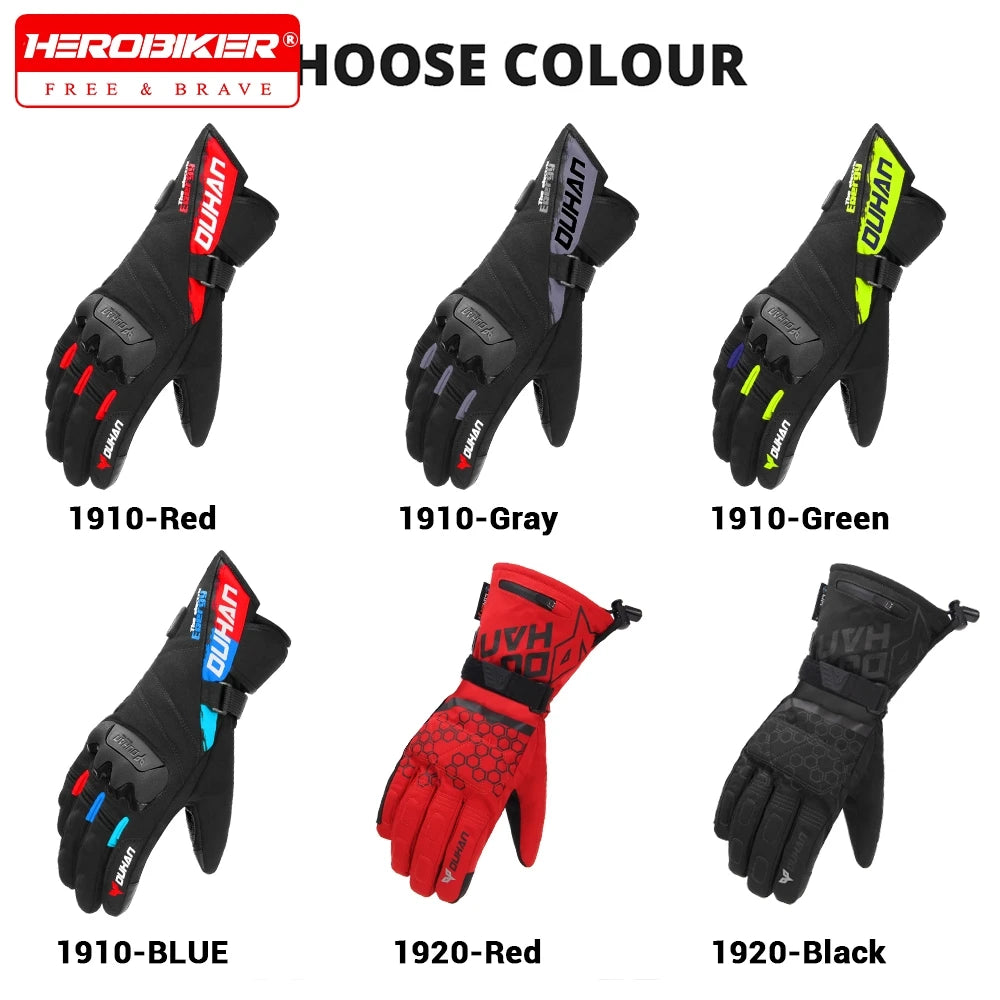 DUHAN Heated Gloves Battery Powered Winter Thermal Motorcycle Heating Gloves Riding Waterproof Guantes Para Moto Touch Screen