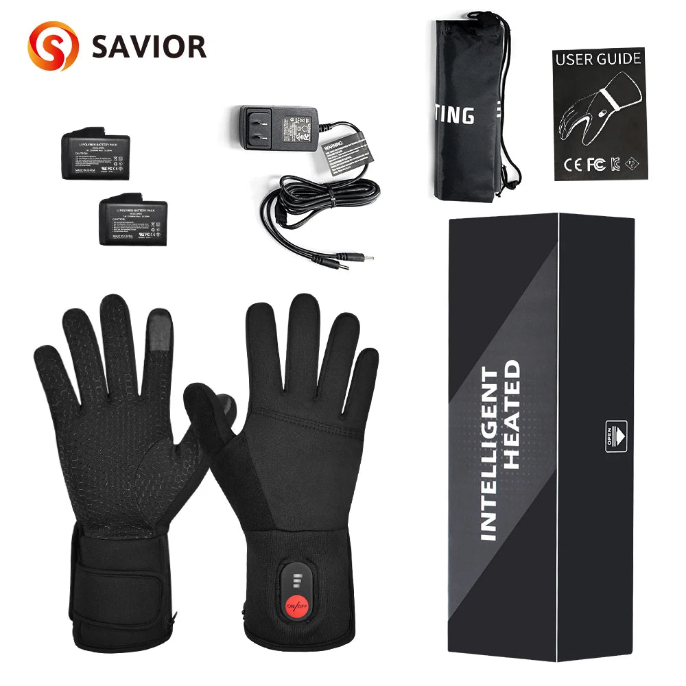 Rechargeable Electric Heated Gloves Waterproof Women Men Touch Screen Thermal Motorcycle Gloves Heated Motorbike Skiing Ridding