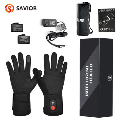 Rechargeable Electric Heated Gloves Waterproof Women Men Touch Screen Thermal Motorcycle Gloves Heated Motorbike Skiing Ridding