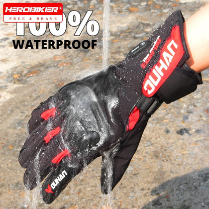 DUHAN Heated Gloves Battery Powered Winter Thermal Motorcycle Heating Gloves Riding Waterproof Guantes Para Moto Touch Screen