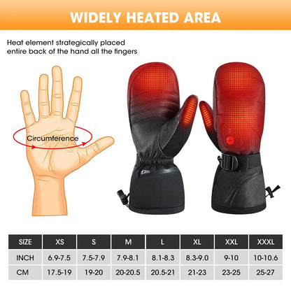 Unisex Far Infrared Heated Mitten Gloves Carbon Fiber Heating 3 Shift Temperatures Battery Heated Mitten Gloves SHGS38