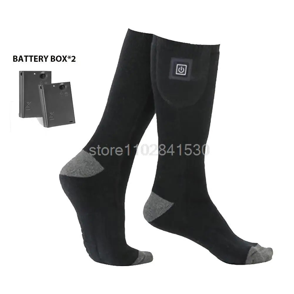 Heating Socks With Battery Box Rechargeable Anti-Cold Men Thermal Heated Foot Warmer Outdoor Camping Ski Sports Winter