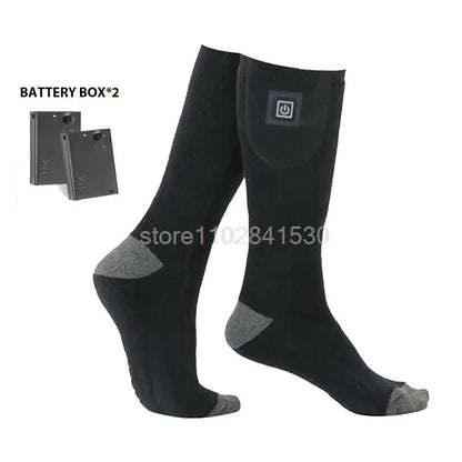 Heating Socks With Battery Box Rechargeable Anti-Cold Men Thermal Heated Foot Warmer Outdoor Camping Ski Sports Winter