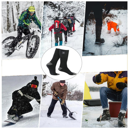 Heating Socks With Battery Box Rechargeable Anti-Cold Men Thermal Heated Foot Warmer Outdoor Camping Ski Sports Winter