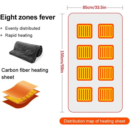 Office Wearable USB Electric Heated Blanket Washable Body Warmer Blanket Home 5v 3 Heated Level Throw Blanket 9 Heated Areas
