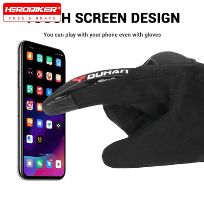 DUHAN Heated Gloves Battery Powered Winter Thermal Motorcycle Heating Gloves Riding Waterproof Guantes Para Moto Touch Screen