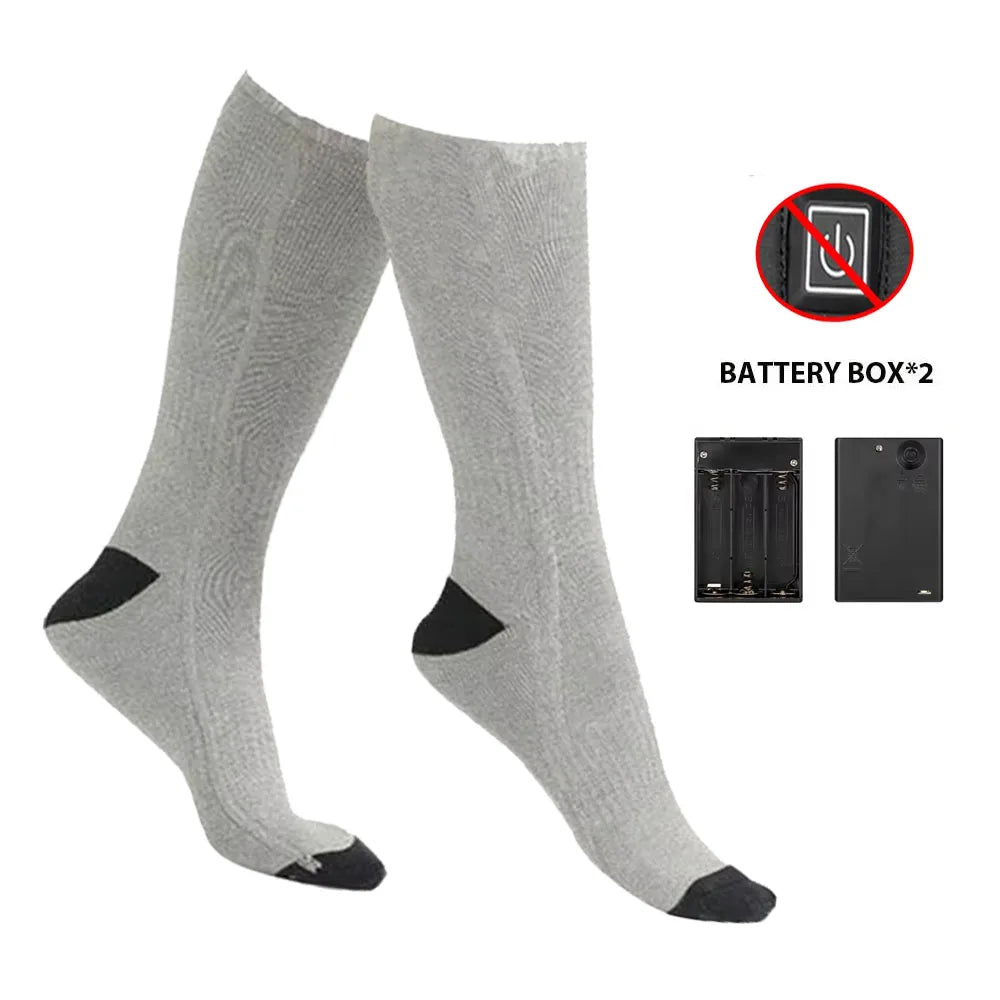 Heating Socks With Battery Box Rechargeable Anti-Cold Men Thermal Heated Foot Warmer Outdoor Camping Ski Sports Winter