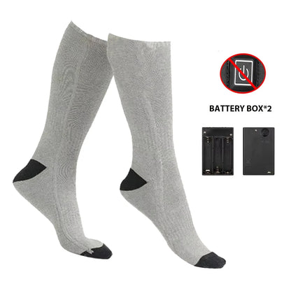Heating Socks With Battery Box Rechargeable Anti-Cold Men Thermal Heated Foot Warmer Outdoor Camping Ski Sports Winter