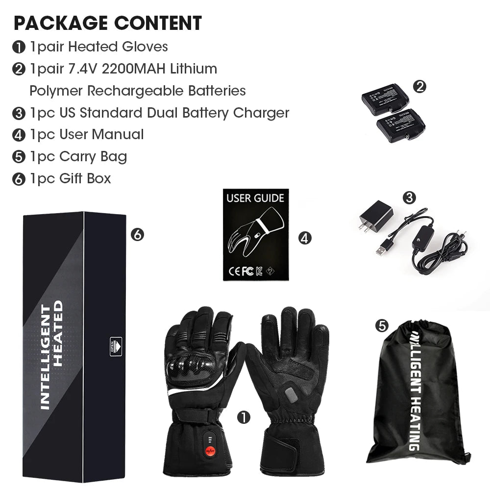 Savior Heat 100% Waterproof Motorcycle Gloves Heated Guantes Bike Riding Heating Gloves With Bettery Warmer Hand Joints Leather