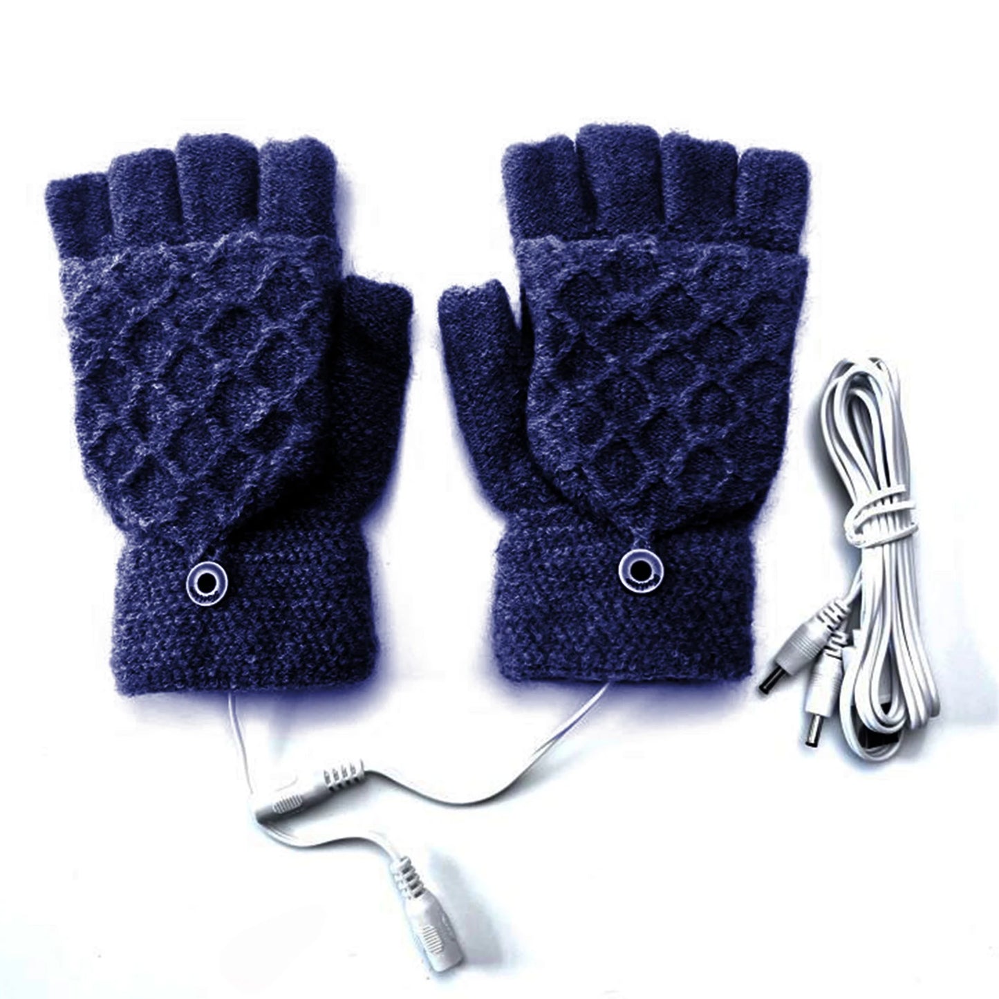 Unisex USB Electric Heating Winter Outdoor Heated Gloves Pure Color Full&Half Finger Warmer Mitten Hand Warmer Thermal
