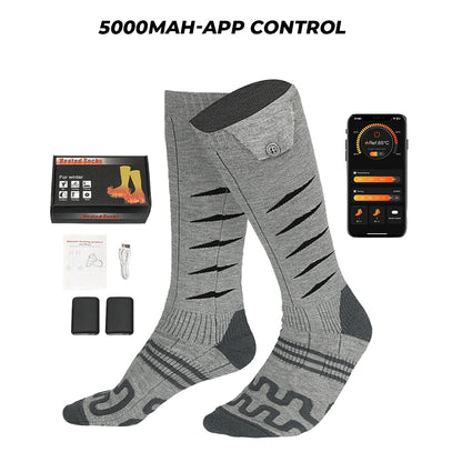 Heated Socks Remote Control Motorcycle Electric Heating Socks Rechargeable Battery Winter Thermal Thick Stockings Men Women