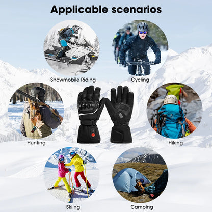 Savior Heat 100% Waterproof Motorcycle Gloves Heated Guantes Bike Riding Heating Gloves With Bettery Warmer Hand Joints Leather