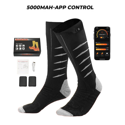 Heated Socks Remote Control Motorcycle Electric Heating Socks Rechargeable Battery Winter Thermal Thick Stockings Men Women