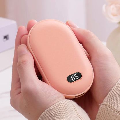 2 In 1 Pebble 10000mAh Hand Warmer Quick Heating USB Rechargeable Mini Pocket Warmer Digital Electric Mobile Power Bank Winter