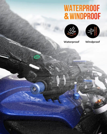 KEMIMOTO Electric Heated Gloves Winter Skiing Gloves Touch Screen Motorcycle Gloves Waterproof Rechargeable Heating Thermal