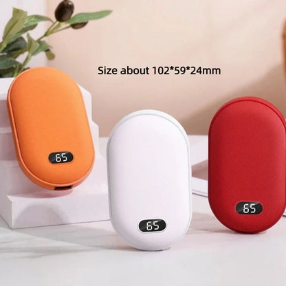 2 In 1 Pebble 10000mAh Hand Warmer Quick Heating USB Rechargeable Mini Pocket Warmer Digital Electric Mobile Power Bank Winter