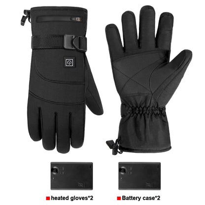 DUHAN Heated Gloves Battery Powered Winter Thermal Motorcycle Heating Gloves Riding Waterproof Guantes Para Moto Touch Screen