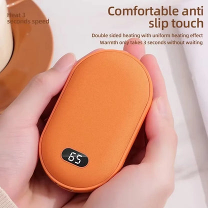 2 In 1 Pebble 10000mAh Hand Warmer Quick Heating USB Rechargeable Mini Pocket Warmer Digital Electric Mobile Power Bank Winter
