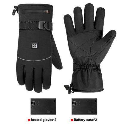 DUHAN Heated Gloves Battery Powered Winter Thermal Motorcycle Heating Gloves Riding Waterproof Guantes Para Moto Touch Screen