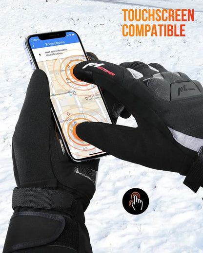 KEMIMOTO Electric Heated Gloves Winter Skiing Gloves Touch Screen Motorcycle Gloves Waterproof Rechargeable Heating Thermal
