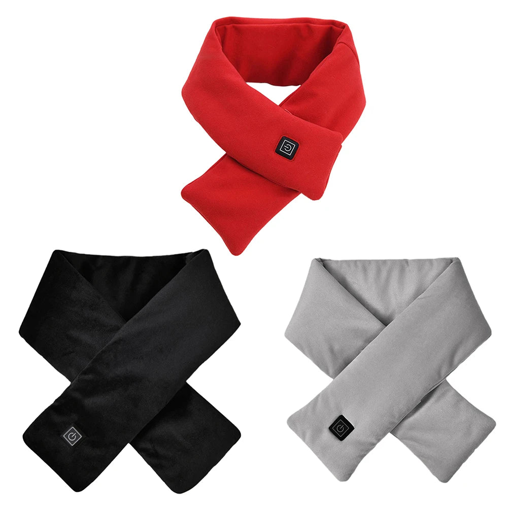 Electric Heated Scarf USB Charging Neck Heating Pad Cold-Proof Thermal Neck Wrap Warmer Washable for Outdoor Camping Hiking