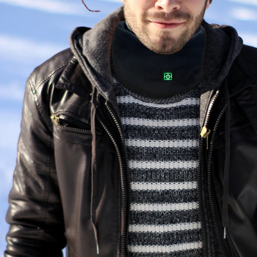 USB Electric Heated Scarf Heating Fleece Scarf Neck Wrap Unisex Winter Neck Warmer 3 Speed Adjustment For Cycling Skiing Camping