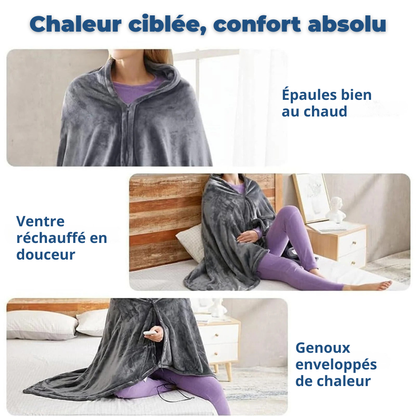 Cape-Plaid Chauffant Doux