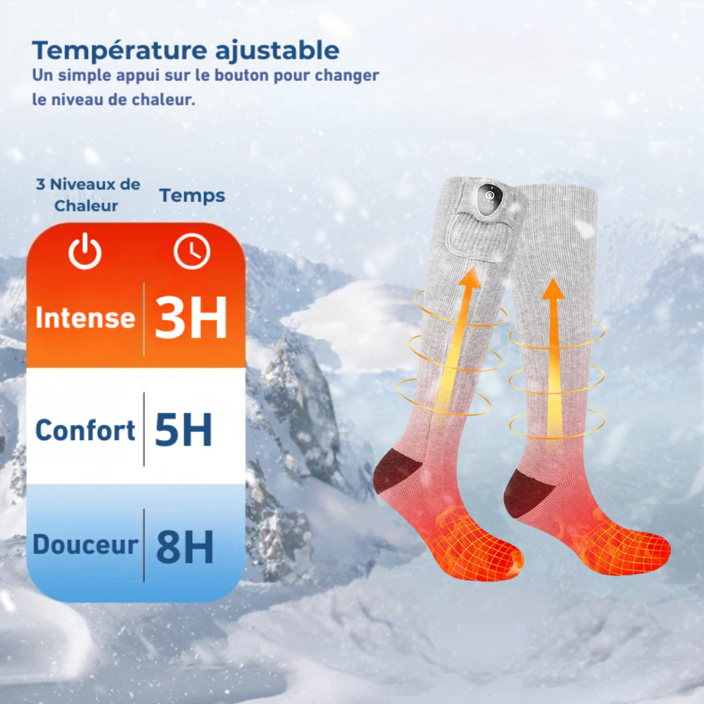 Chaussettes Chauffantes Hiver en Coton