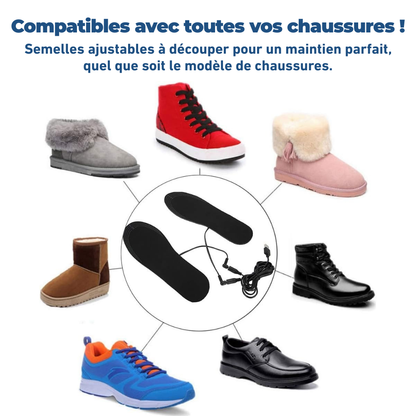 Semelles Chauffantes USB Intelligentes & Ergonomiques