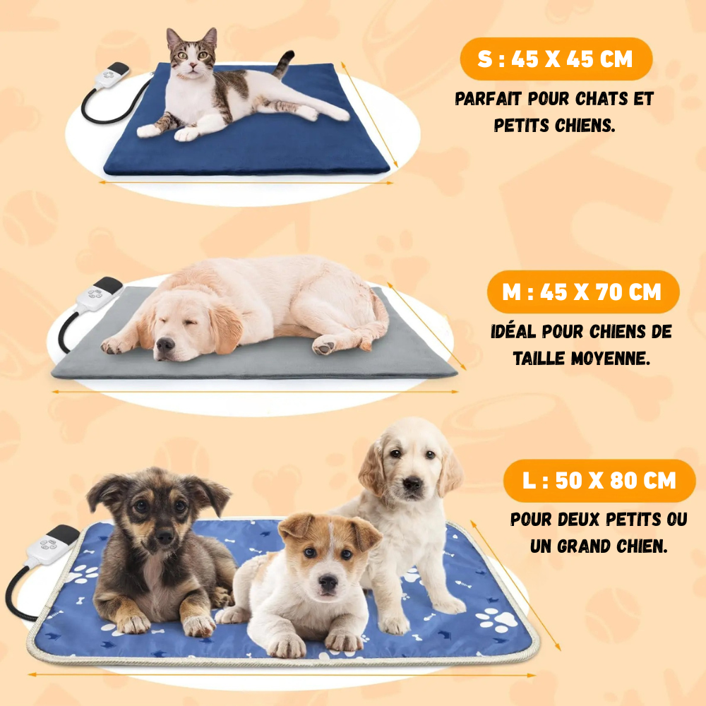 Tapis Chauffant pour Chien & Chat Imperméable avec Minuterie