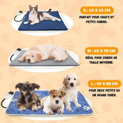 Tapis Chauffant pour Chien & Chat Imperméable avec Minuterie