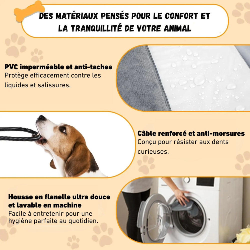 Tapis Chauffant pour Chien & Chat Imperméable avec Minuterie