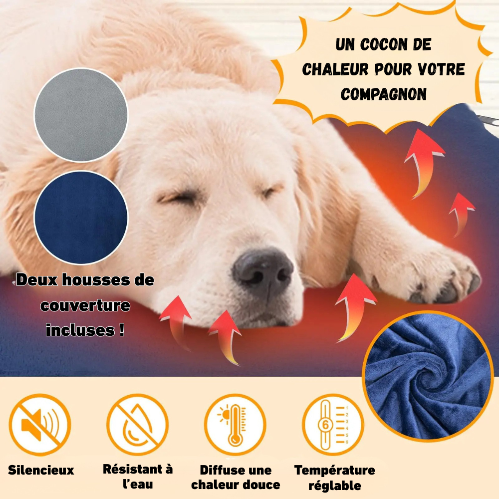 Tapis Chauffant pour Chien & Chat Imperméable avec Minuterie