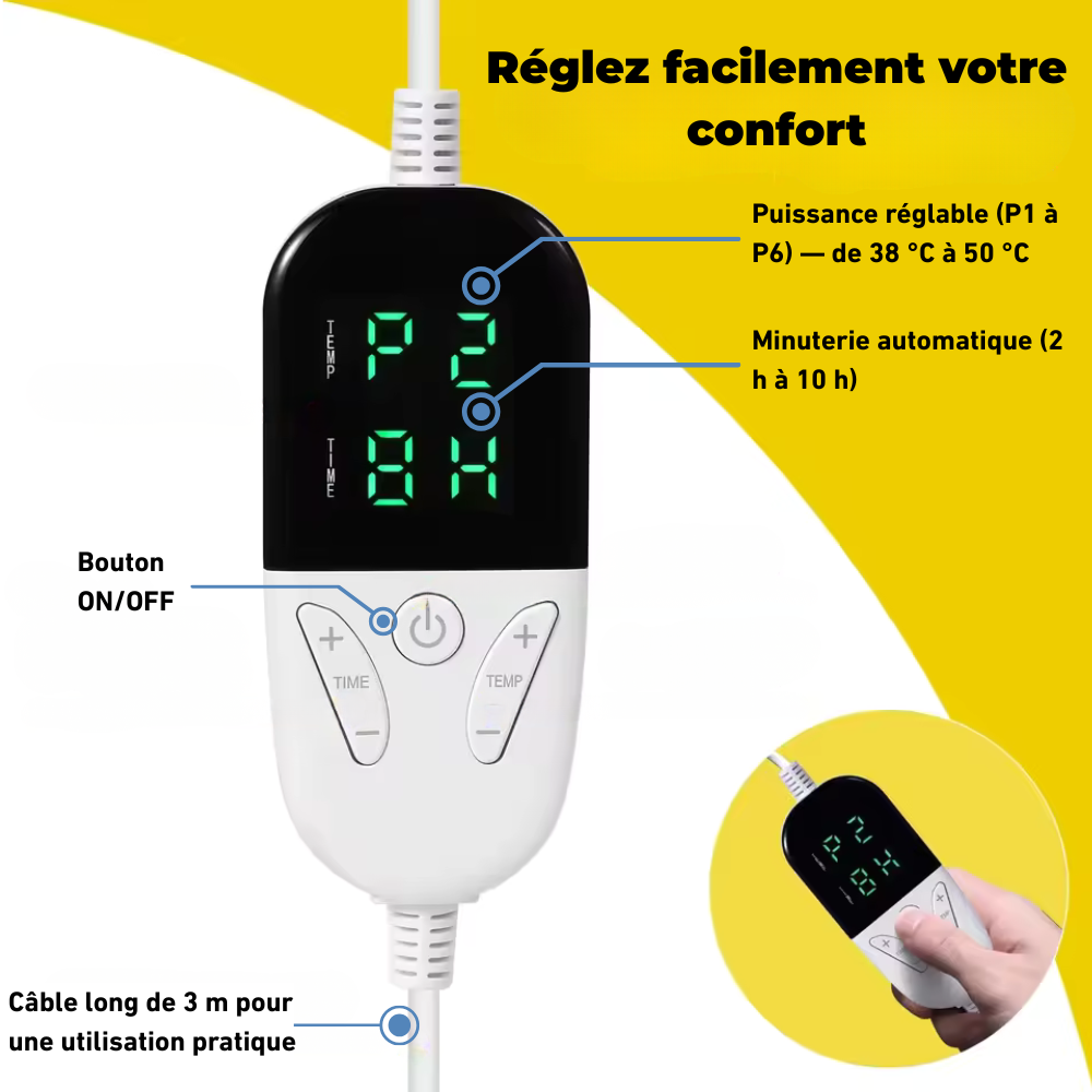 Plaid Chauffant à Température Réglable & Minuterie
