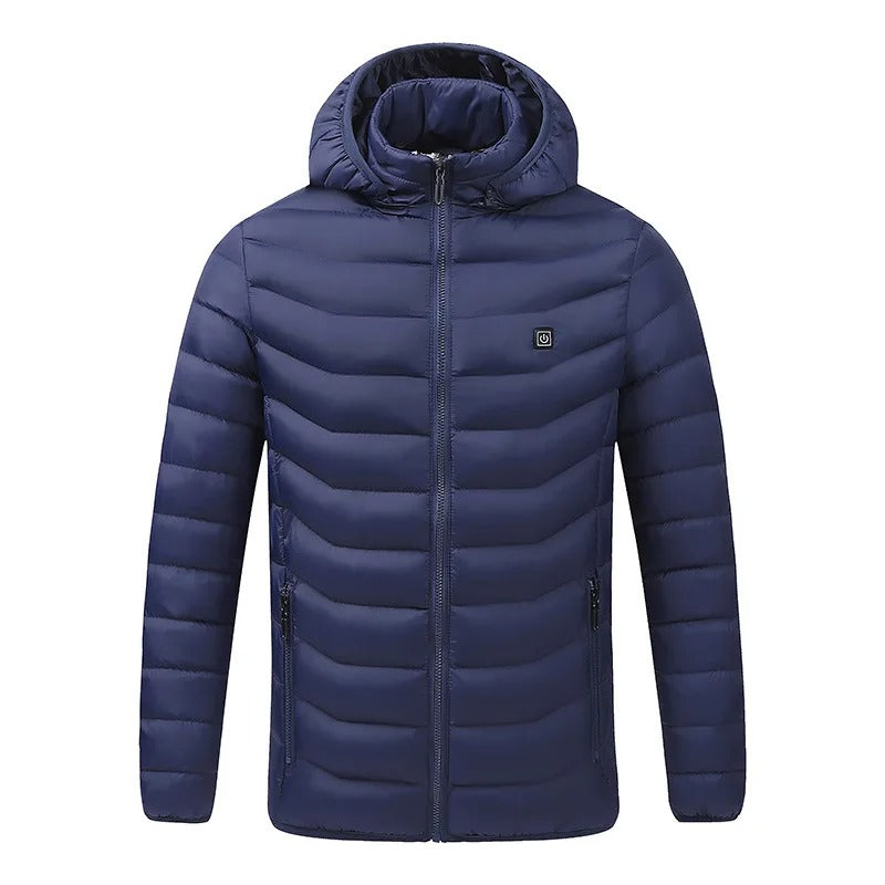 Veste chauffante d'hiver pour hommes OEM ODM 15 zones 3 vitesses en coton de haute qualité avec batterie 5V