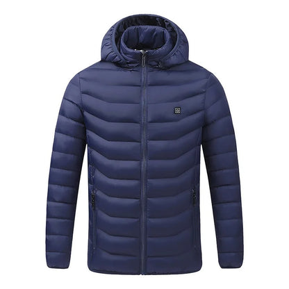 Veste chauffante d'hiver pour hommes OEM ODM 15 zones 3 vitesses en coton de haute qualité avec batterie 5V