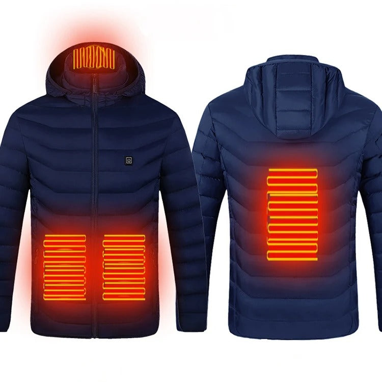 Veste chauffante d'hiver pour hommes OEM ODM 15 zones 3 vitesses en coton de haute qualité avec batterie 5V
